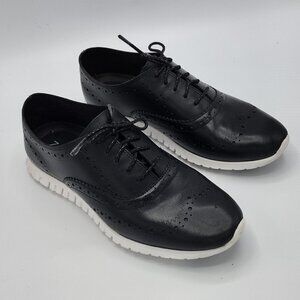 Cole Haan Womens Zerogrand Wing Oxford Size 7 B Black Leather Lace Up W18202